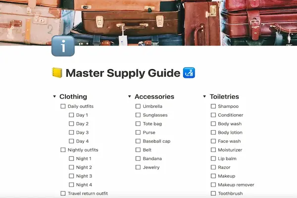 how to build a packing list
